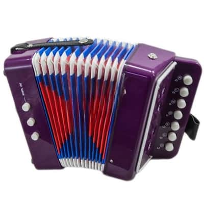 Top Quality Purple Accordion Kid Musical Toy w 7 Buttons 2 Bass image 1