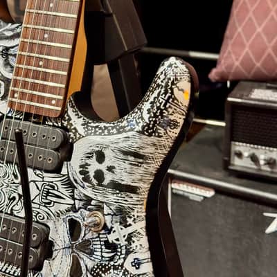 Sterling JP50 by Music Man “ Custom Al’s Paint SKULLS “ 2026 - Satin Black & Silver image 8