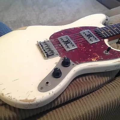 Luthiers Vault Custom Shop Carbonita Mustang Partscaster Relic - Flat Worn White image 2