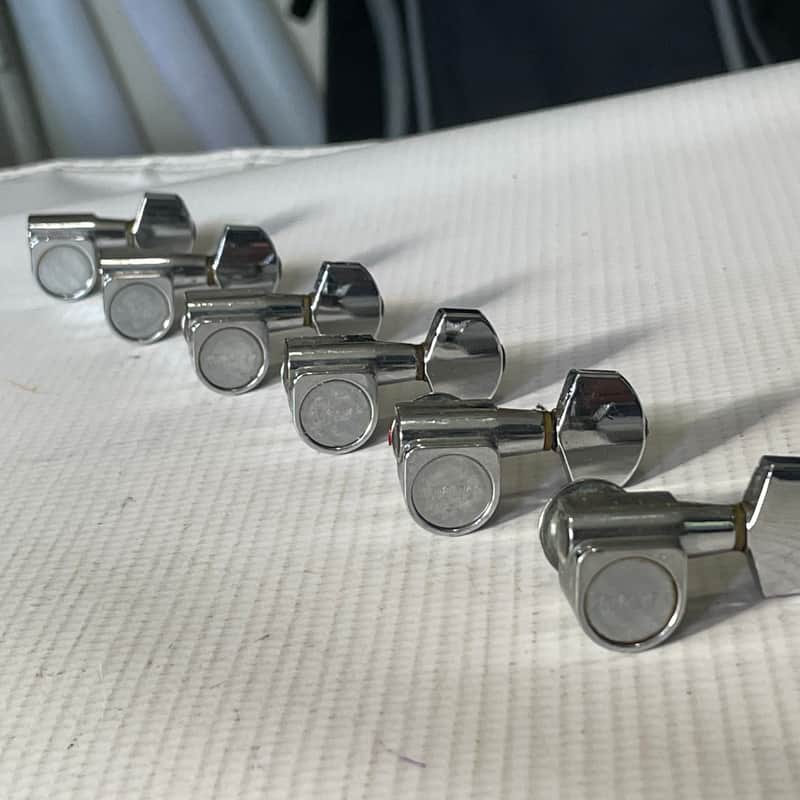 1980’s Kramer Stamped Logo Dual Pin Tuning Pegs Chrome