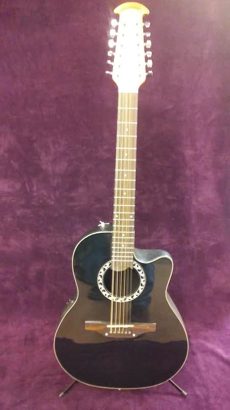 Applause AB2412 Balladeer 12 String Acoustic-Electric Guitar Black Refurb image 1