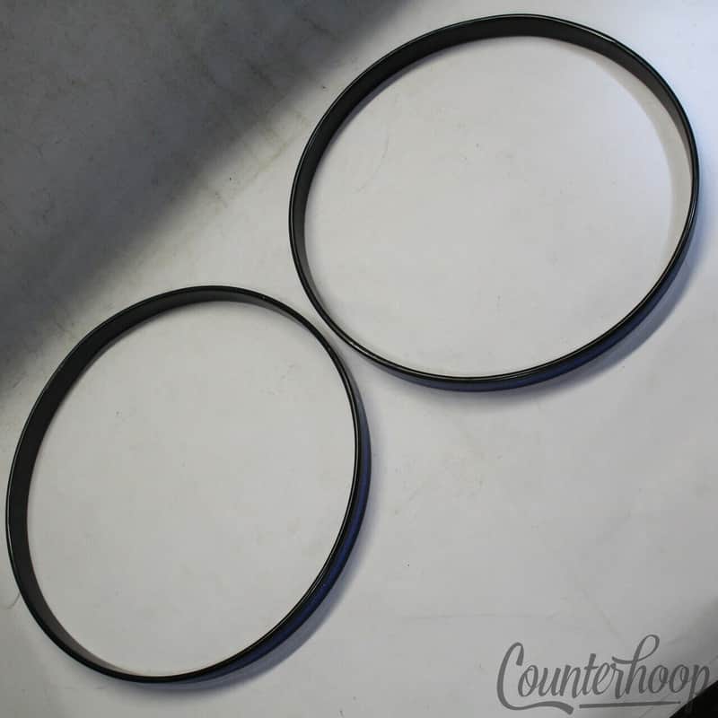2x 20" Maple Bass Drum Hoops/Rims USA Vintage Style Blue Sparkle Inlays image 1