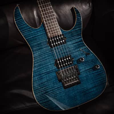 Ibanez Prestige RG3120 Twilight Blue Flame Top w/ Bare | Reverb