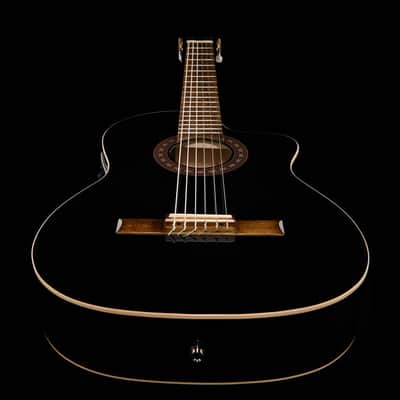 Folk Instruments CE 4/4 Guitar Black with Fishman Pickup image 7