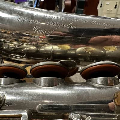 Early 1900's Pahme El Schultheis NYC 'Adolphe Sax' Silver Engraved Alto Saxophone image 8
