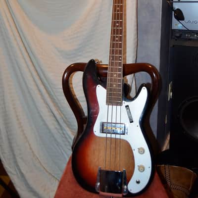 Vintage Teisco Tele/P Style Bass With Gig Bag image 5