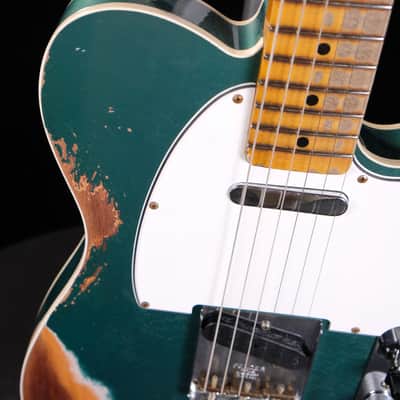 2023 Fender Custom Shop 1965 Telecaster Custom Heavy Relic Electric Guitar - Aged Sherwood Green Metallic image 8