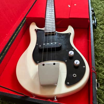 TOMBO UKULET VINTAGE 60'S JAPAN ELECTRIC UKULELE WHITE W/CASE/AMP image 2