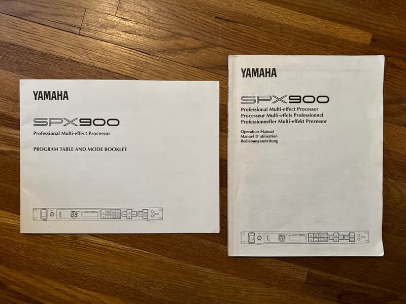 Yamaha SPX 900 Effects Processor Owner's Manual + Program Table Mode Booklet. image 1