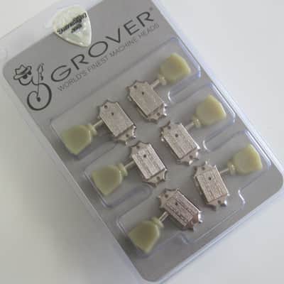 Grover 3×3 Vintage Style Nickel Tuners with Ivoroid Keystone Buttons TK-7940-001