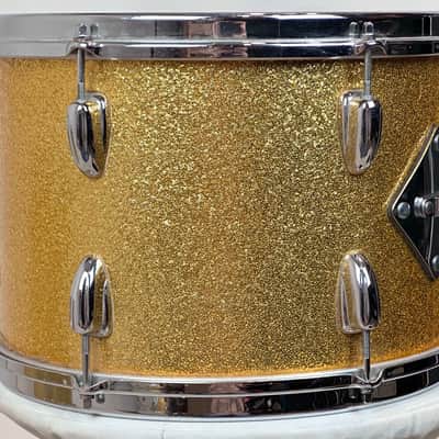 Slingerland 22/22/12/13/16/5.5x14" VIDEO Vintage 60's Drum Set - Gold Sparkle image 20
