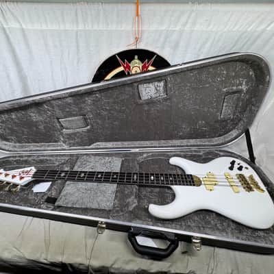 Alembic Elan 4-string Bass with Case - White (likely re-fin'd) image 1