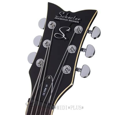 Schecter Ultra-VI Left Hand Baritone Electric Guitar - Gloss Black - 3165 - 81544701424 image 7
