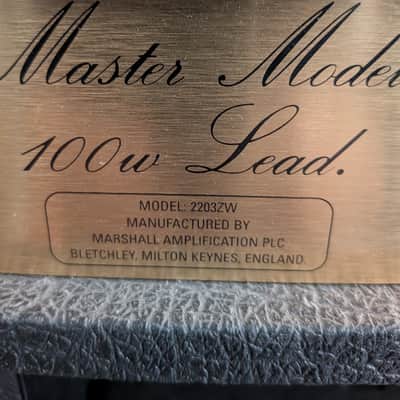 Marshall JCM 800 Lead Series Model 2203ZW Zakk Wylde Signature 100-Watt Head 2002 - Black image 7