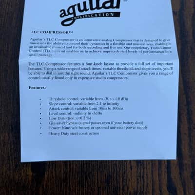 Aguilar TLC Compressor Silver 25th Anniversary Edition 043/250 w/ Box, Manual image 11