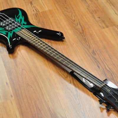 Warwick Corvette $$ Special Edition Tribal Black and Green image 10