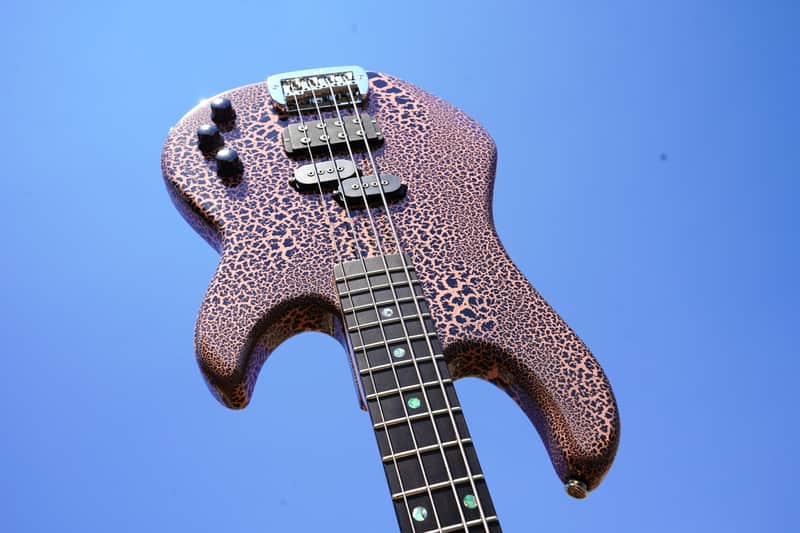 G&L USA Custom Shop LB-100 Sunset Coral Andromeda Crackle 4-String Electric Bass Guitar w/ Black Tolex Case (2025) image 1