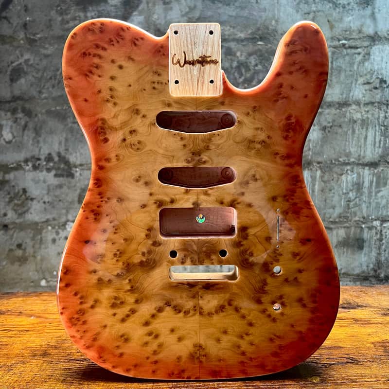 Warmtone CG Burl Telecaster Guitar Body "Leopard” P90 image 1