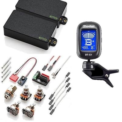 EMG KH-BB Set Kirk Hammett Bone Breaker Black Active Humbucker Set  Short Shaft Pots ( DUNLOP TUNER) image 1
