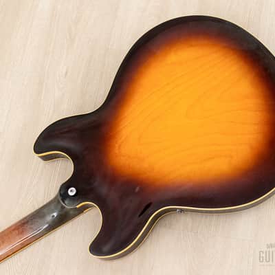 1987 Yamaha Super Axe SA-1800 Vintage Carved Top Semi-Hollow Guitar Brown Sunburst w/ Spinex Humbuckers, Case image 12