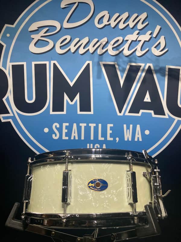 Leedy - 5.5x14" "Slingerleedy" No. 390 Shelley Manne Model Snare Drum 1958 - White Marine Pearl image 1