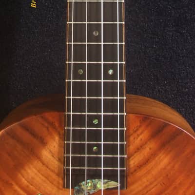 Handmade Baritone Ukulele, Solid Hawaiian Koa, Spruce & Acacia, 4 String, Turtle Soundhole, Soft-bag Bruce Wei UG19-2328 image 6