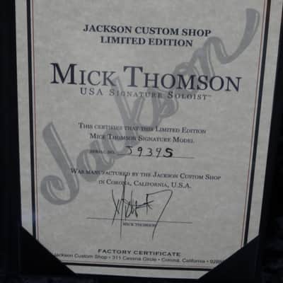 Jackson USA Signature Limited Edition Mick Thomson Soloist Deep Blood Slipknot Mint & Complete image 3