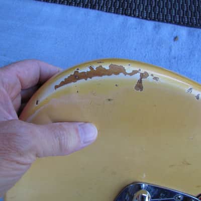 1967 Fender Mustang Worn But Cool Yellowed Out White Finish With Original Case Vintage Fender Mustang White & Worn image 9