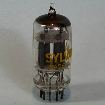1960s Sylvania 12AU7A ECC82 Vintage Gray Plate Halo Getter Tube! T484 image 4