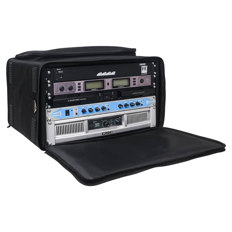 STRB-616B | Portable 6U Soft Rack Bag Case w/ 14" Rackable Depth, Plywood Frame, Padded Nylon, Shoulder Strap, Accessory Pocket image 1