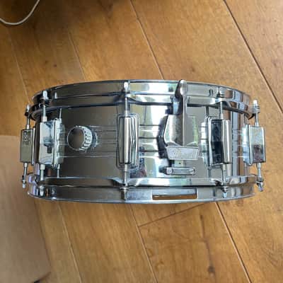 Vintage 1970s Pearl Model B4514 Chrome Over Brass Snare Drum (Stewart Copeland) 5 x 14 image 5