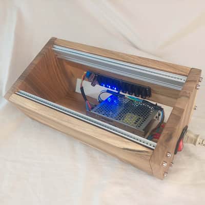 3U / 56hp Eurorack case EVA • Rails + Threaded strips / Walnut / Powered image 8