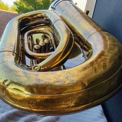 Reynolds Contempora 3v BBb Recording Tuba ~1959 - Lacquer & raw brass image 18