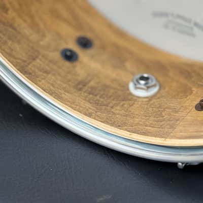 Custom Built Maple 14 x 4 Inch Snare Drum White Oyster Maple Snare Drum 2025 - White Oyster Wrap image 9