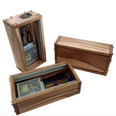 3U / 56hp Eurorack case LUNA • Rails + Threaded strips / Walnut / Powered image 11