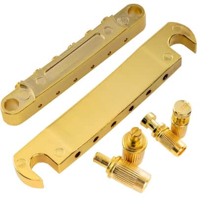 Guitar Tune-O-Matic Bridge and Stop Bar Tailpiece with Anchors and Studs Set for Epiphone Les Paul LP SG Style 6 String Electric Guitar,Golden image 3