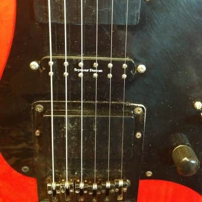 Vintage 80's Schecter Saturn Tele Electric Guitar HSH Trans Red image 4