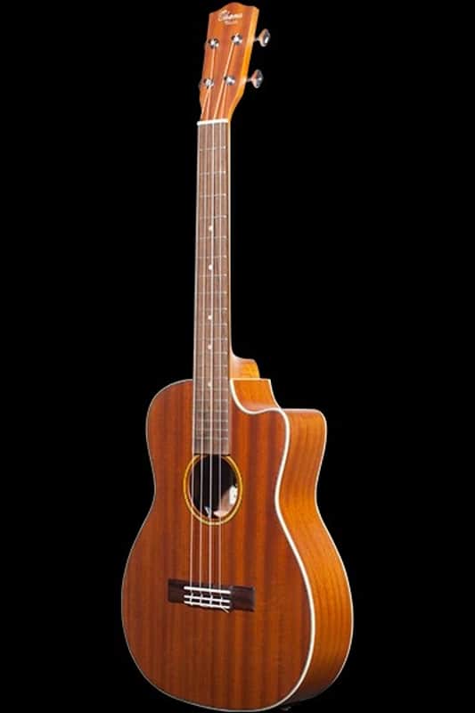 Ohana BK-20CE Solid Mahogany Top Satin Finish Baritone Ukulele + Bag -Blem image 1