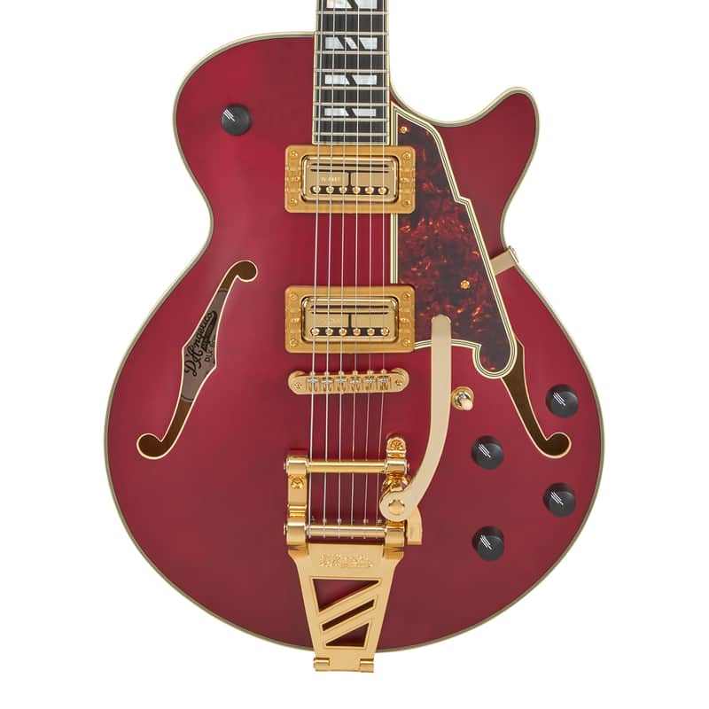 D'Angelico Deluxe Bobby Weir SS Semi-Hollow Guitar - Satin Trans Wine - B-Stock image 1