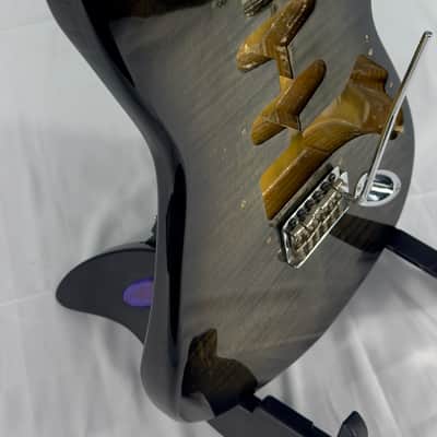 Unbranded Strat Style Electric Guitar Body - Grey / Green Flame Maple image 3