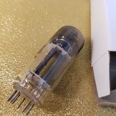 Tung-Sol Matched Pair (2) 12BH7A tNOS AT1000 TESTED Vacuum Tubes black plate 12BH7 dual triode 1950-1960 image 2