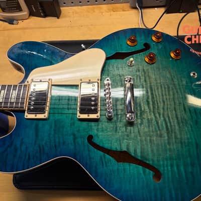 2017 Gibson ES-335 Figured Aquamarine OHSC image 15