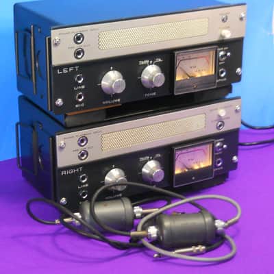 Available APRIL 1 26- Matched Pair AKAI 2 M-8 Tube Mic Pre Tube Direct In Vint.Mic Trans & Custom Case image 1