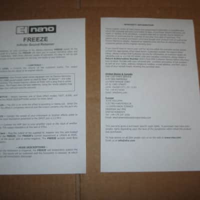 lightly handled Electro Harmonix EMPTY CARDBOARD BOX, print-out copy Owner's Manual, & bubble wrap ONLY for FREEZE Sound Retainer (NO pedal, NO power supply, NO warranty / registration paperwork) 2010s (specifically from 2014) image 24