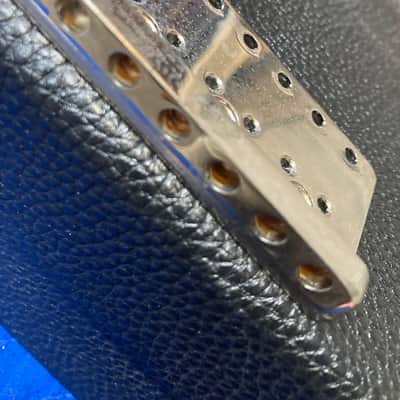 Wudtone Lefty Strat Tremolo Bridge Plate CP HOLY GRAIL 2-1/6" string spaced 2025 - Aged nickel image 5
