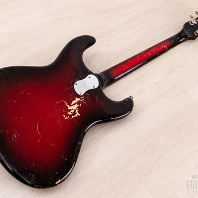 1964 Mosrite Ventures Model Vintage Guitar Red Sunburst w/ Vibramute, Case image 14