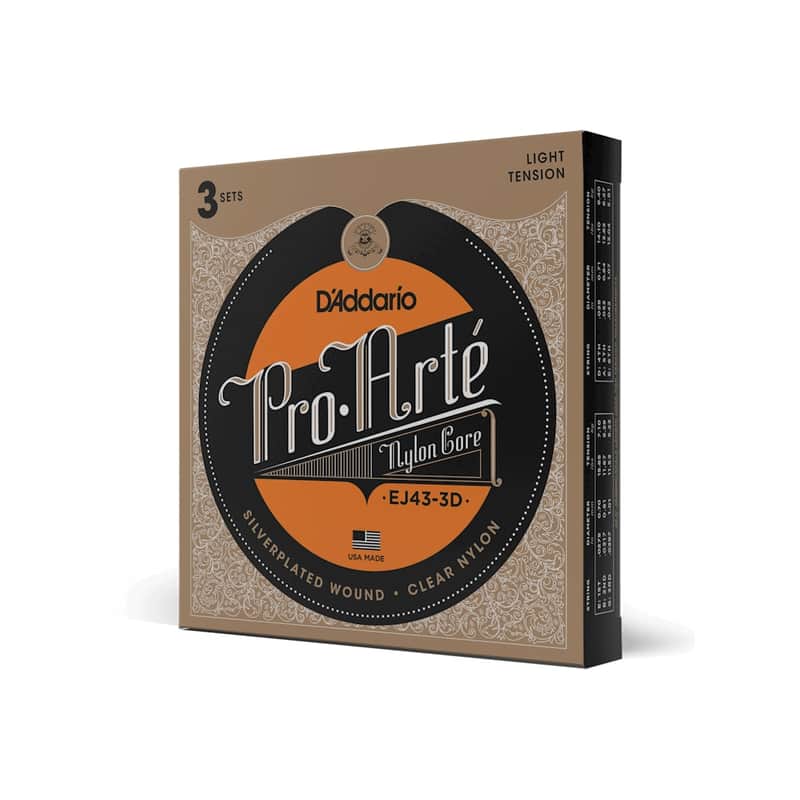 D'Addario EJ43 Pro-Arte Nylon Classical Guitar Strings, Light Tension (3) 2020 image 1