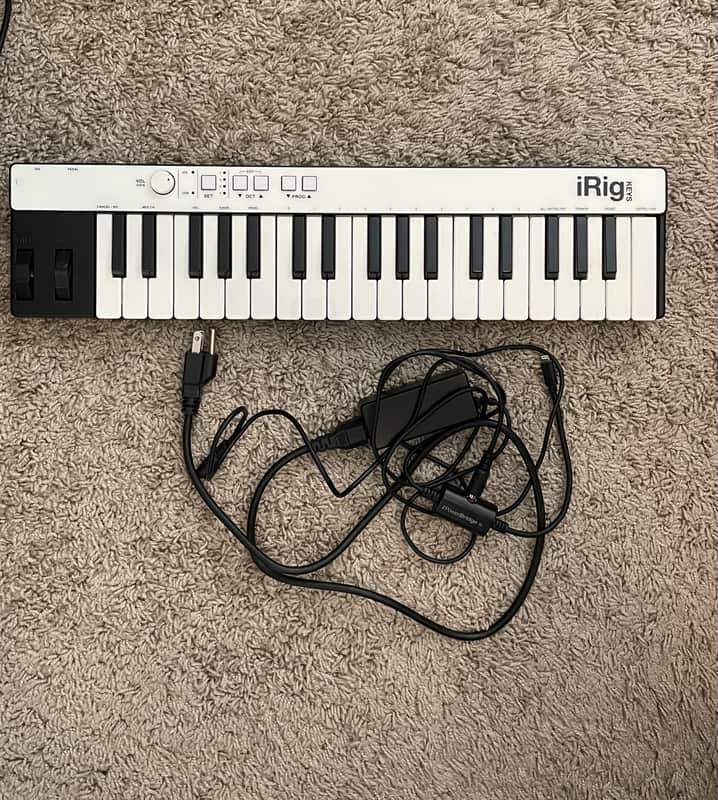 IK Multimedia iRig Keys 37-Key Mobile MIDI Keyboard Controller with Lightning 2010s - White image 1