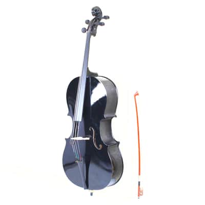 🎅🎄 For Pros and Beginners! Jet Black Cello +Case/Bag +Bow +Wax! image 5