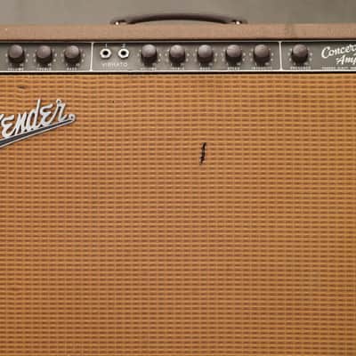 1962 Fender Concert Amp 6G12-A Brownface 4x10 Combo Amp  #59034 image 4
